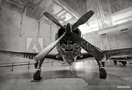 Picture of Old airplane in a hangar
